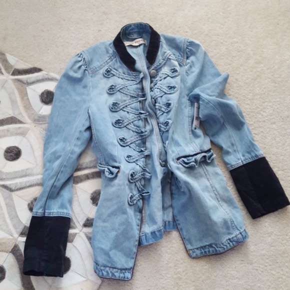 Free People Jackets & Blazers - NWT Free People Military Denim & Cord Blazer